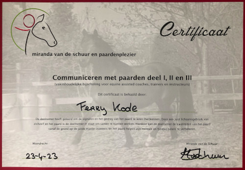 Certificaat communiceren met paarden 1,2,3